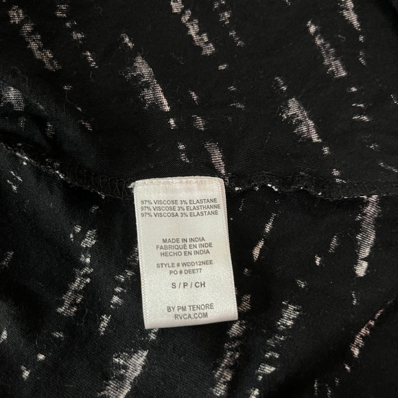 RVCA Skater Dress Womens Small Black White Tunic Mini Long Sleeve‎ Scoop Neck - Picture 6 of 9